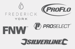 Brand logos for ProFlo, Frederick York, ProSelect, FNW, and Silverline.
