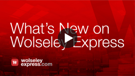 Video title screen with play button: What’s New on Wolseley Express
